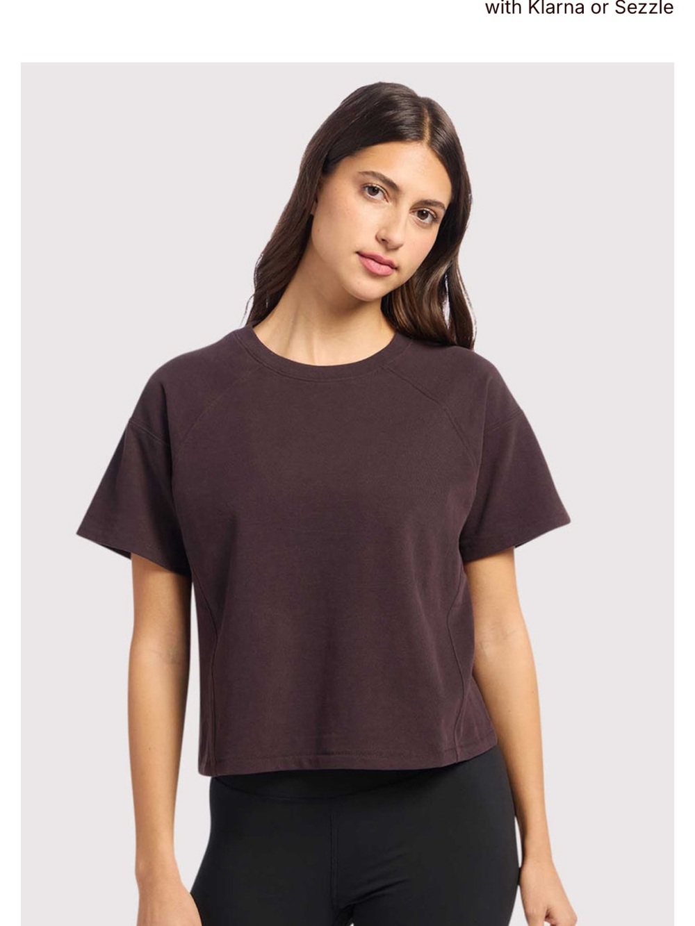 nuuds Short-Sleeve Crop Top in Eggplant